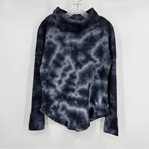 Anthropologie Maeve Ainsley Thermal Cowl Neck Gray Black Size XS